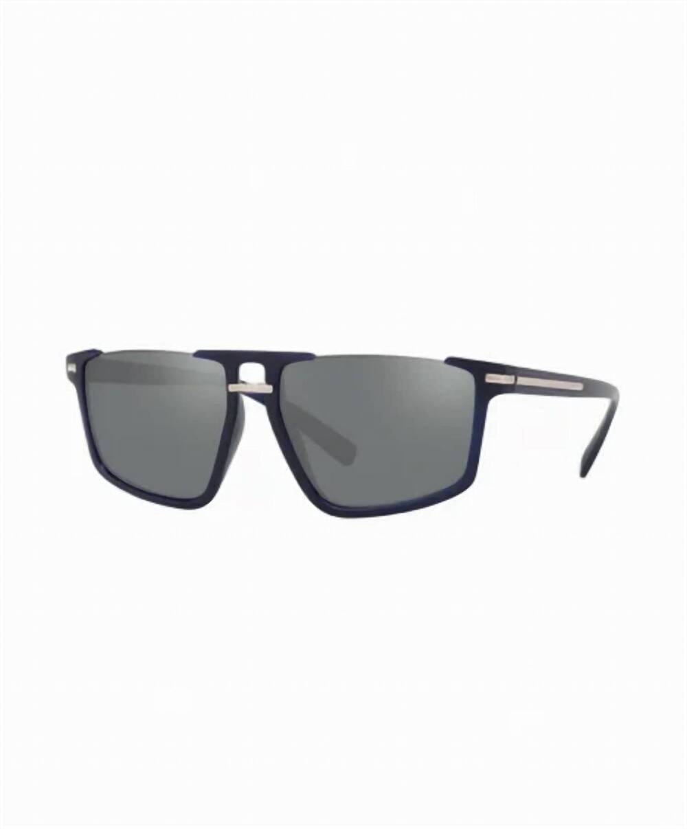 NEW VERSACE men's greca ve4363 rectangle sunglasses in navy